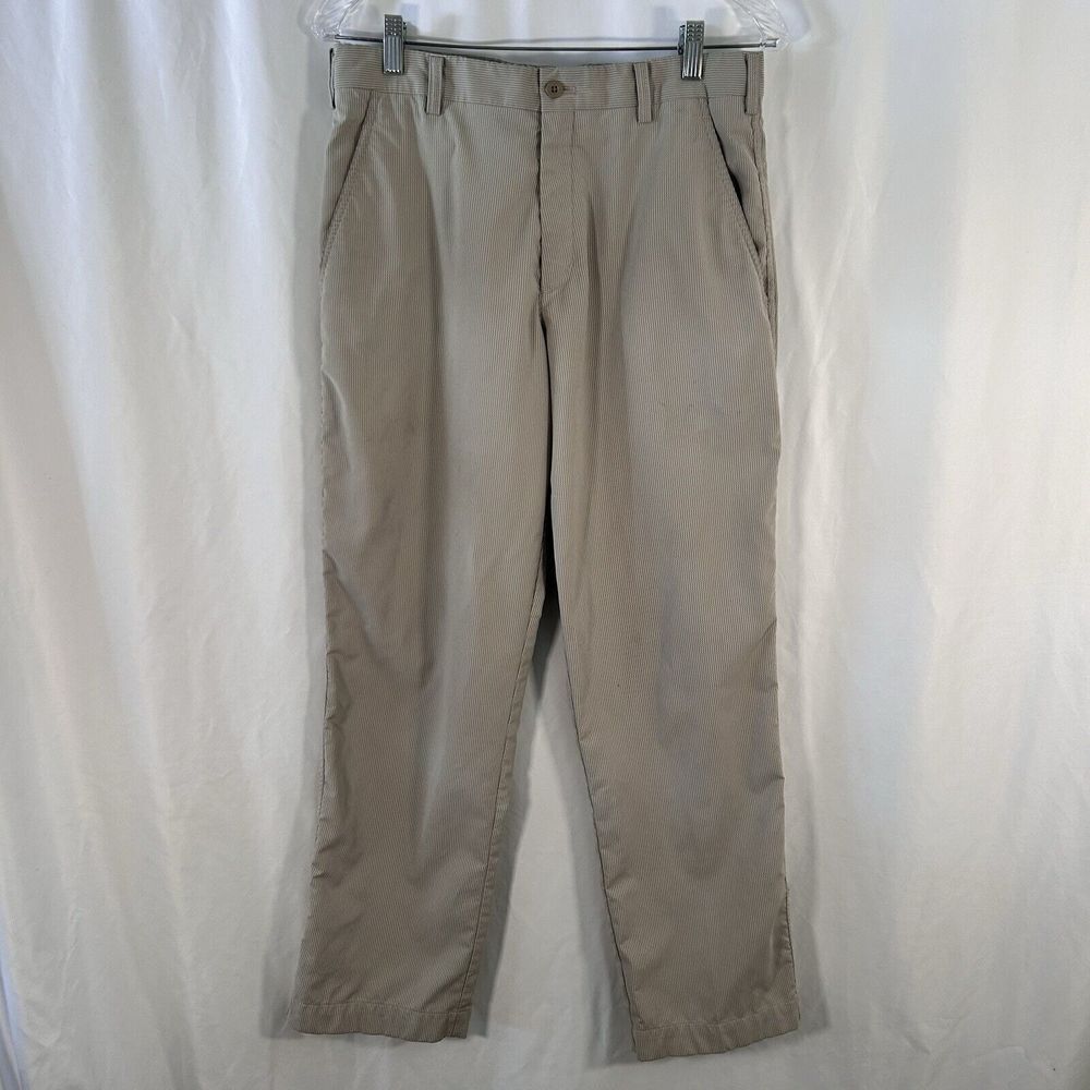 Nike Golf Pants Men's 30x30 Beige Striped pockets Lightweight Button Zip